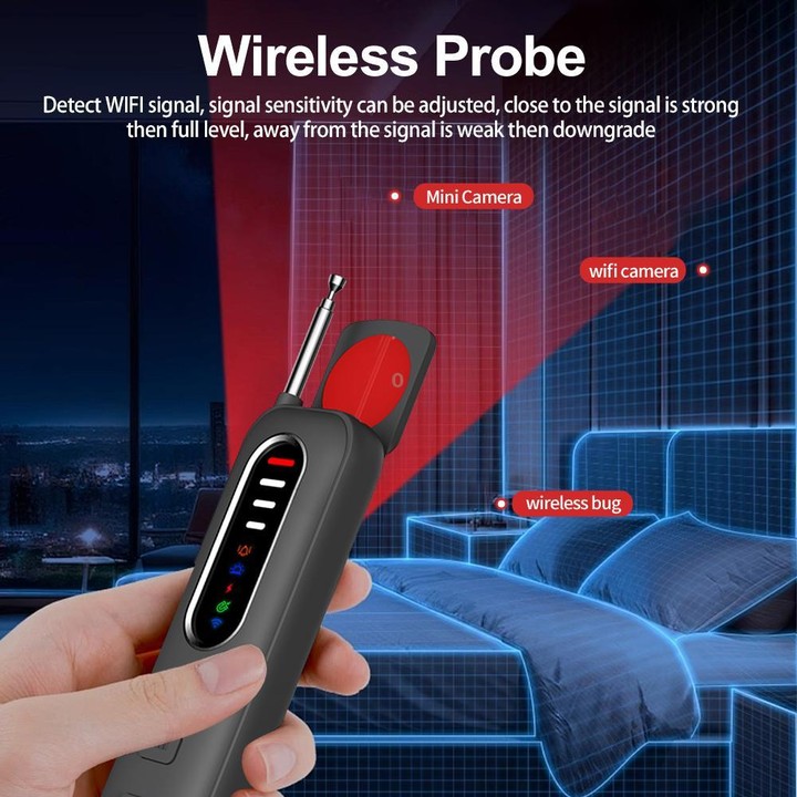 T012 Infrared Detection Privacy Camera RF Signal Detector for Hotel Privacy Protection(Black)