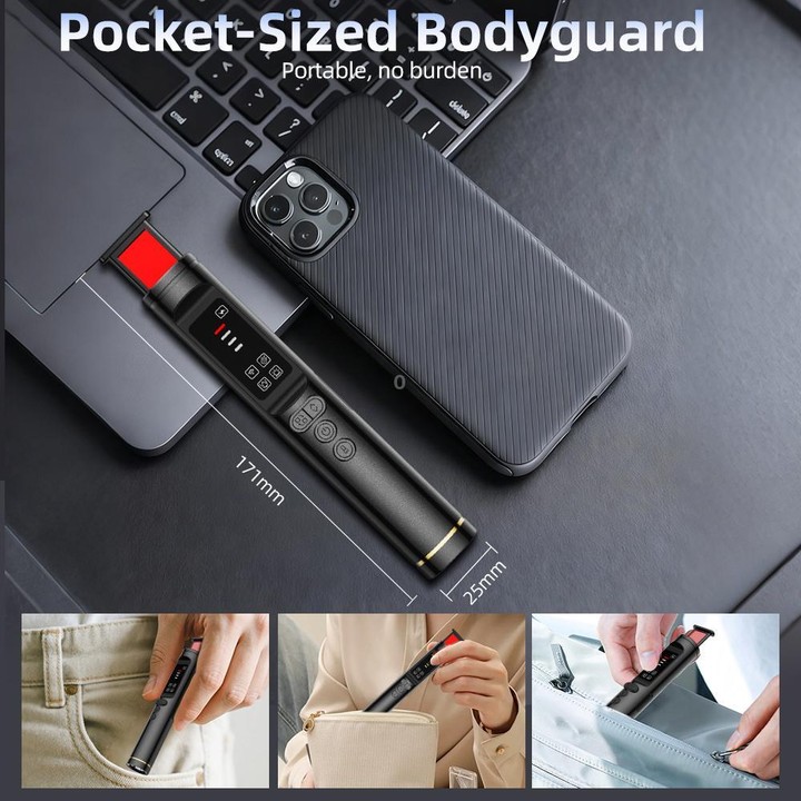 T015 Hidden Camera Detector Anti-Camera Bug Finder RF GPS Tracker Detector Signal Scanner(Black)