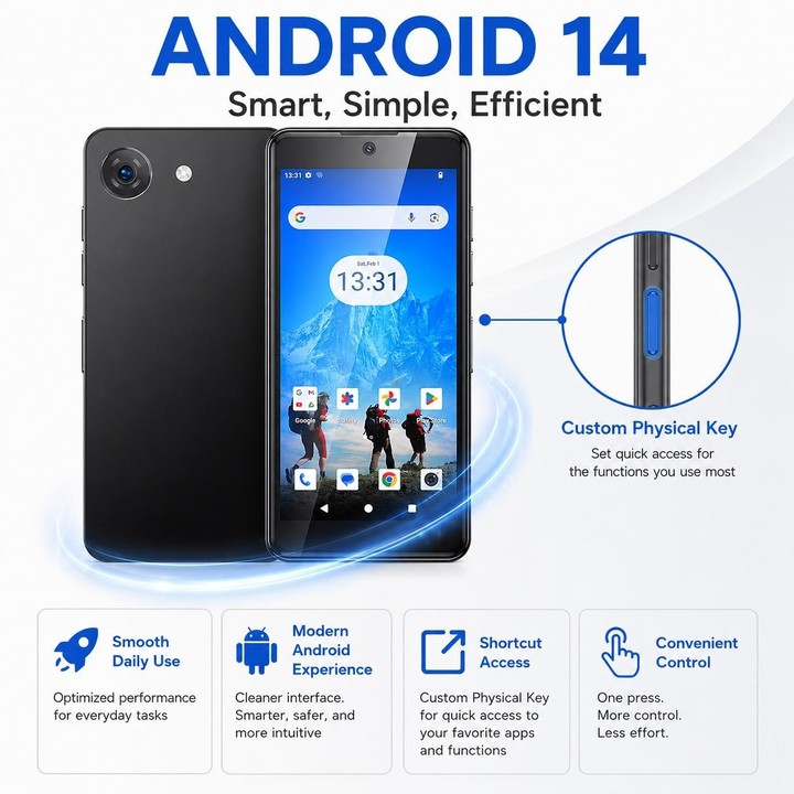UNIWA Q999, 4GB+64GB, 4.0 inch Android 14.0 Unisoc T606 Octa Core, Network: 4G, OTG, Plug:UK Plug(Black)