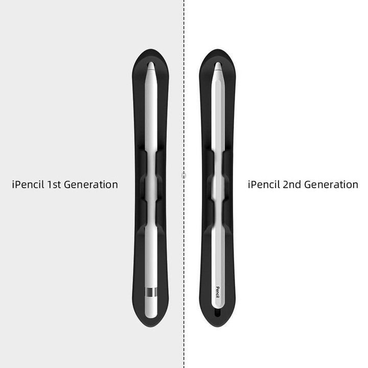 Strong Self Adhesive Silicone Capacitive Stylus Holder with Pen Slot for Apple Pencil 2 / 1(Grey)