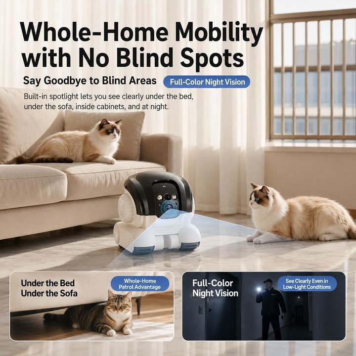 Home HD Dual Lens Smart Mobile Remote Control Pet Monitoring Camera, Style:Type B