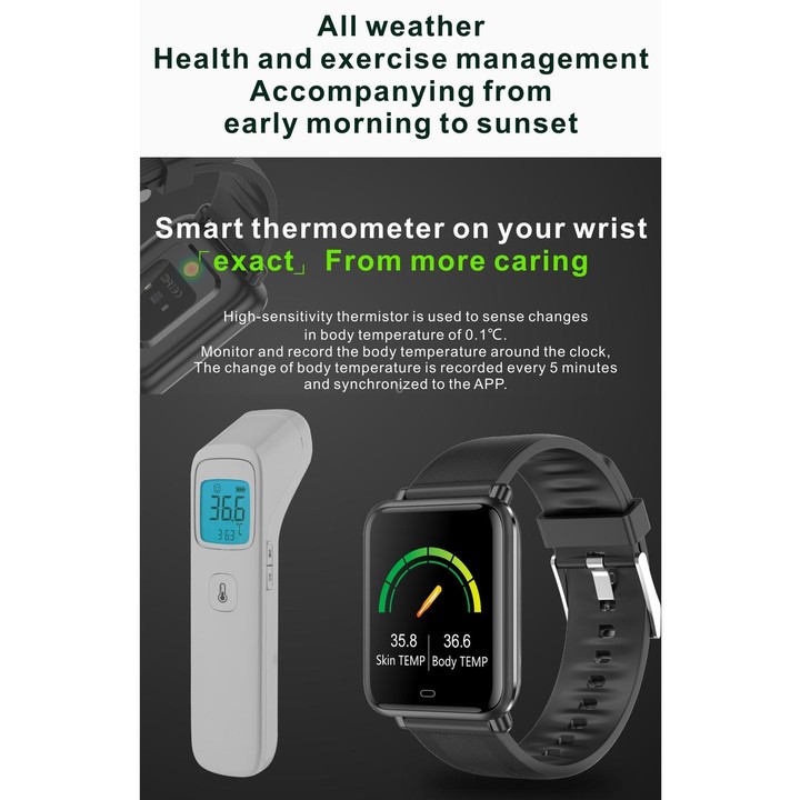 Q9T 1.3 inch TFT Touch Screen Dual-mode Bluetooth Smart Watch, Support Body Temperature Detection / Blood Oxygen Monitor / Blood
