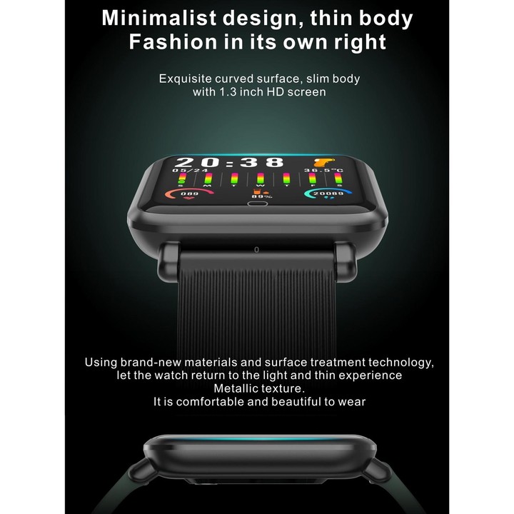 Q9T 1.3 inch TFT Touch Screen Dual-mode Bluetooth Smart Watch, Support Body Temperature Detection / Blood Oxygen Monitor / Blood