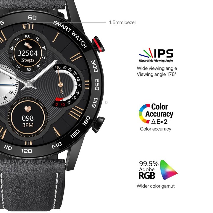 1.3 inch Touch Screen Dual-mode Bluetooth Smart Watch, Support Sleep Monitor / Heart Rate Monitor / Blood Pressure Monitoring(Bl