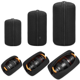 Zipper Camera Lens Pouch Waterproof Lens Protective Bag, Size:Small Lens Pouch(Black)