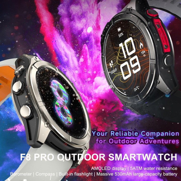 F8 Pro 1.43 inch AMOLED Screen Smart Watch Support Health Monitoring, Multi-Sport Modes(Black)
