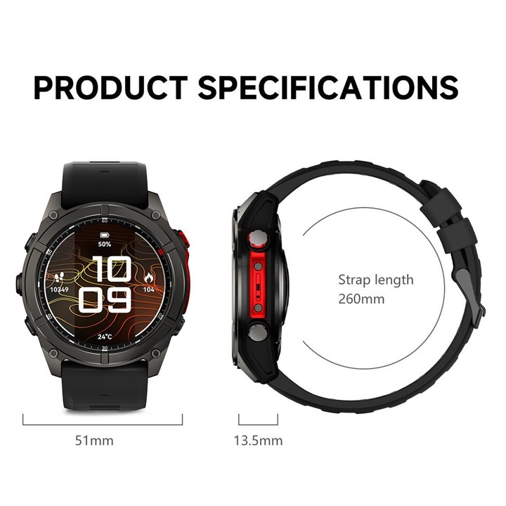 F8 Pro 1.43 inch AMOLED Screen Smart Watch Support Health Monitoring, Multi-Sport Modes(Grey Orange)