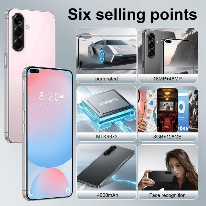 A56 / C100, 8GB+128GB, 6.6 inch Android 10 MTK6873 Octa Core, Network: 5G, Dual SIM, Plug:US Plug(Pink)