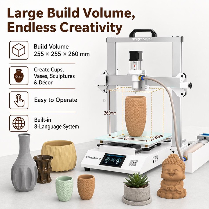 TRONXY MOORE 2 Pro Ceramic 3D Printer, Model:Standard 1L(EU Plug)