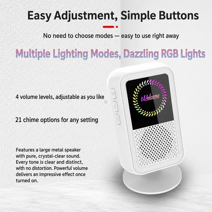 XY-501 Rechargeable Magnetic Sensor Split Welcome Doorbell(1 For 1 White)