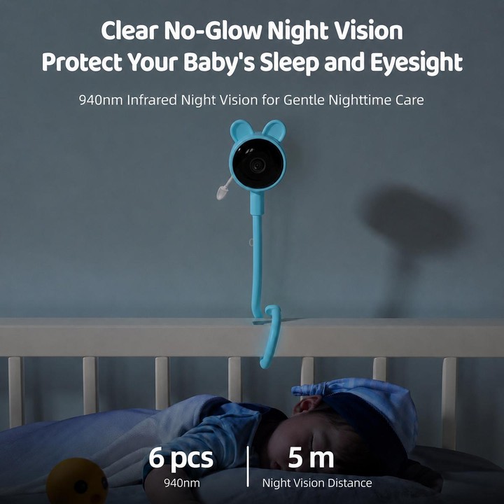 C11 2MP Wireless Wi-Fi Baby Monitor Care Camera, Plug Type:EU Plug(Blue)