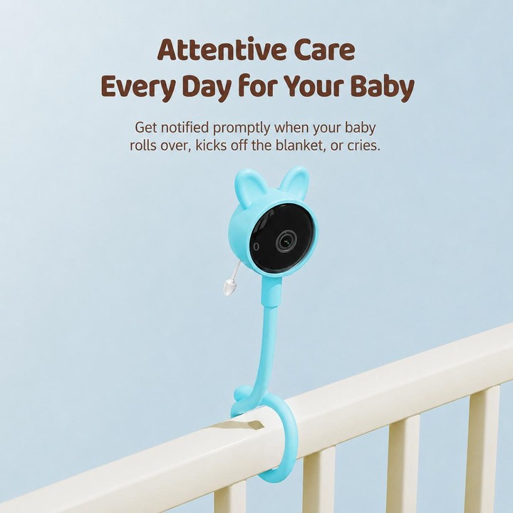 C11 2MP Wireless Wi-Fi Baby Monitor Care Camera, Plug Type:EU Plug(Blue)