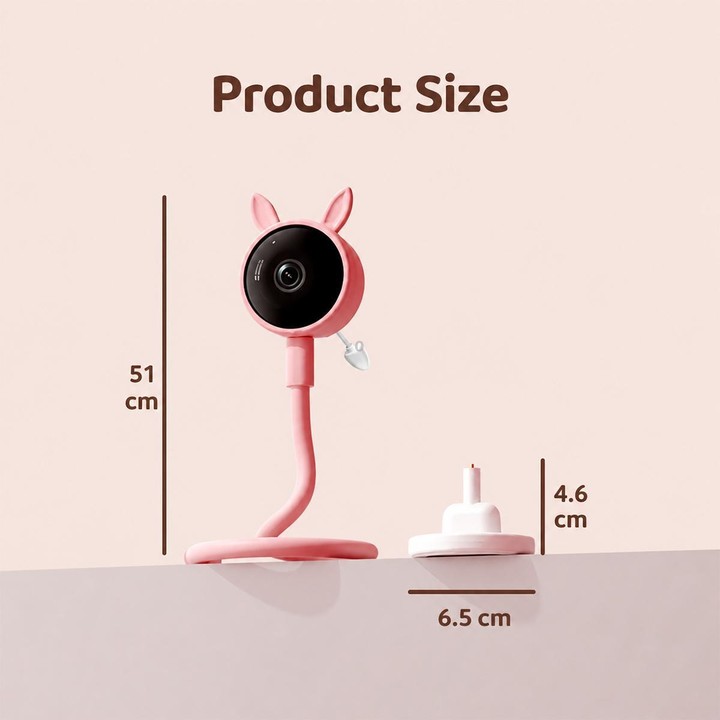 C11 2MP Wireless Wi-Fi Baby Monitor Care Camera, Plug Type:EU Plug(Pink)