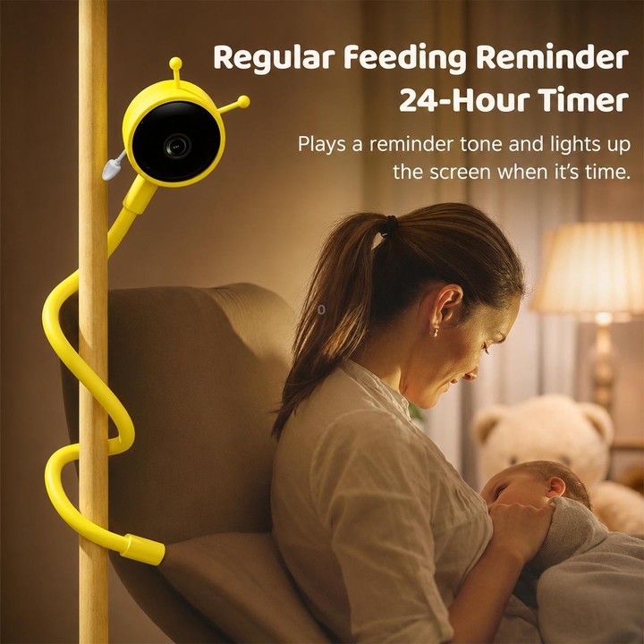 C11 2MP Wireless Wi-Fi Baby Monitor Care Camera, Plug Type:AU Plug(Yellow)