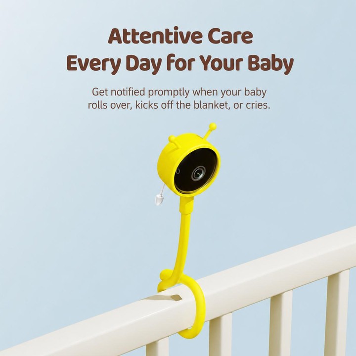 C11 2MP Wireless Wi-Fi Baby Monitor Care Camera, Plug Type:US Plug(Yellow)