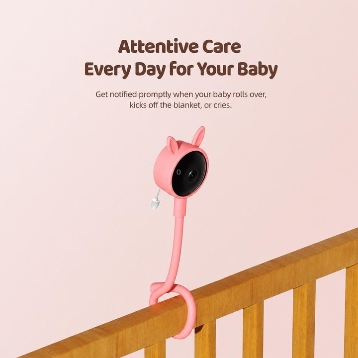 C11 2MP Wireless Wi-Fi Baby Monitor Care Camera, Plug Type:UK Plug(Pink)