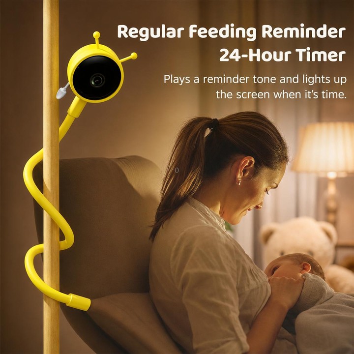 C11 2MP Wireless Wi-Fi Baby Monitor Care Camera, Plug Type:UK Plug(Yellow)