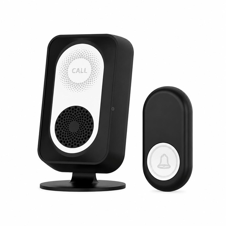 XY-601 Adjustable Volume Wireless Waterproof Doorbell Caregiver Call Button Kit(Black)