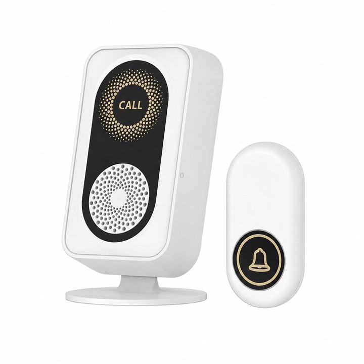 XY-601 Adjustable Volume Wireless Waterproof Doorbell Caregiver Call Button Kit(White)