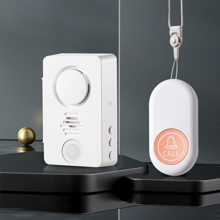 XY-805 Adjustable Volume Wireless Waterproof Doorbell Elderly Call Device, Style:1 Transmitter + 1 Receiver(White)