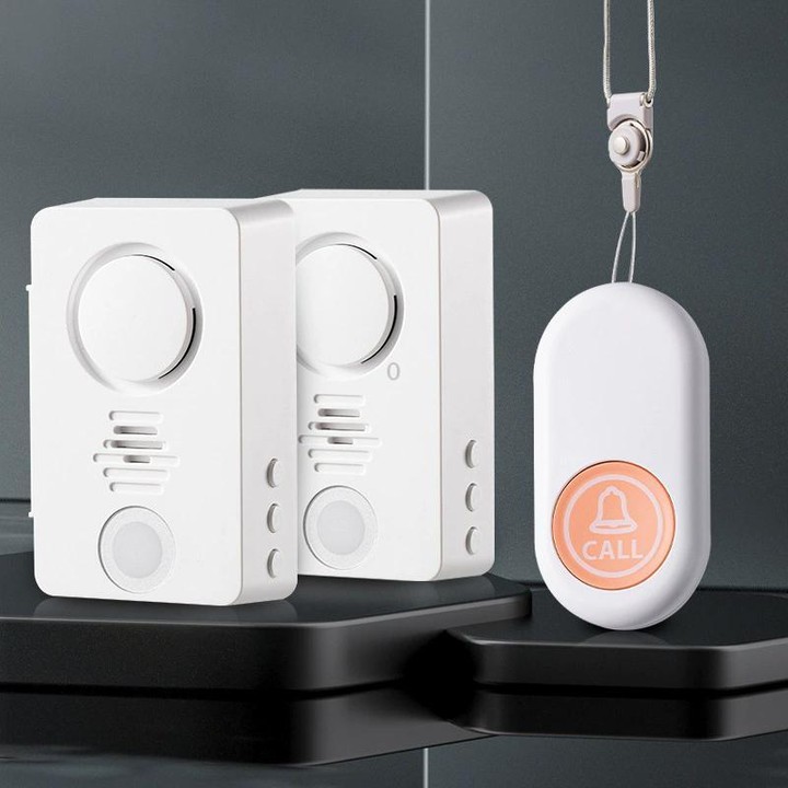 XY-805 Adjustable Volume Wireless Waterproof Doorbell Elderly Call Device, Style:1 Transmitter + 2 Receiver(White)