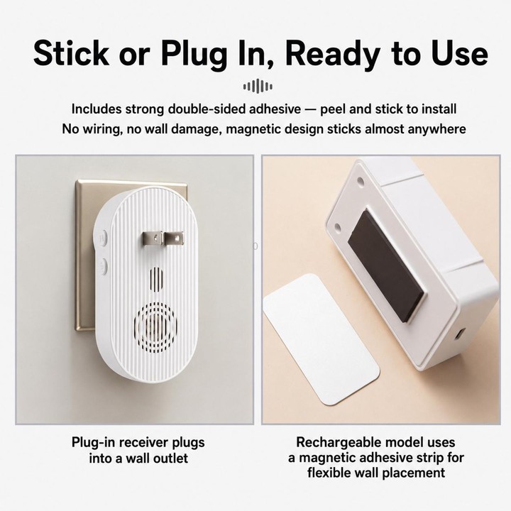 XY-808 Adjustable Volume Wireless Waterproof Doorbell Elderly Call Device, Plug:US Plug(White)
