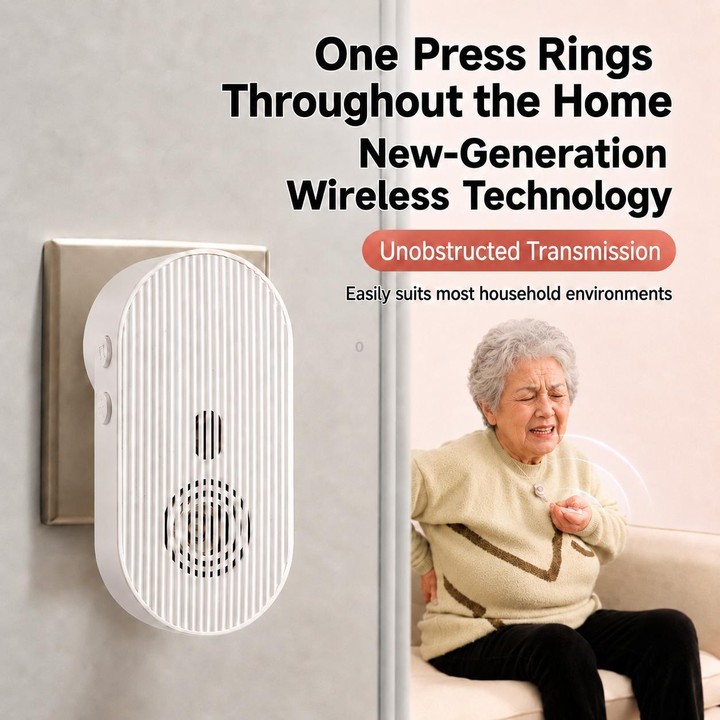XY-808 Adjustable Volume Wireless Waterproof Doorbell Elderly Call Device, Plug:EU Plug(White)