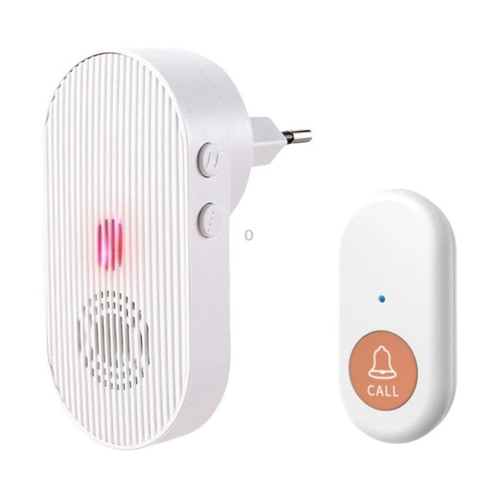 XY-808 Adjustable Volume Wireless Waterproof Doorbell Elderly Call Device, Plug:EU Plug(White)