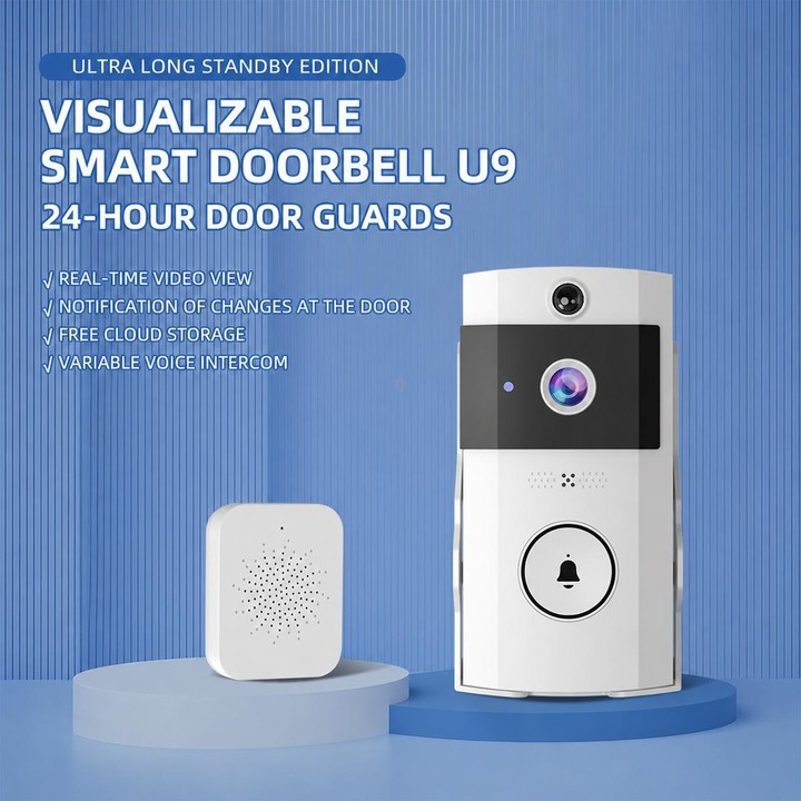 U9 1MP HD Smart Visual Doorbell Two-way Audio Camera, Model:Only Doorbell