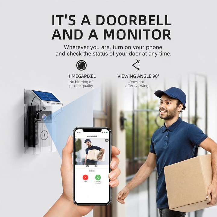 U9 1MP HD Smart Visual Doorbell Two-way Audio Camera, Model:Only Doorbell