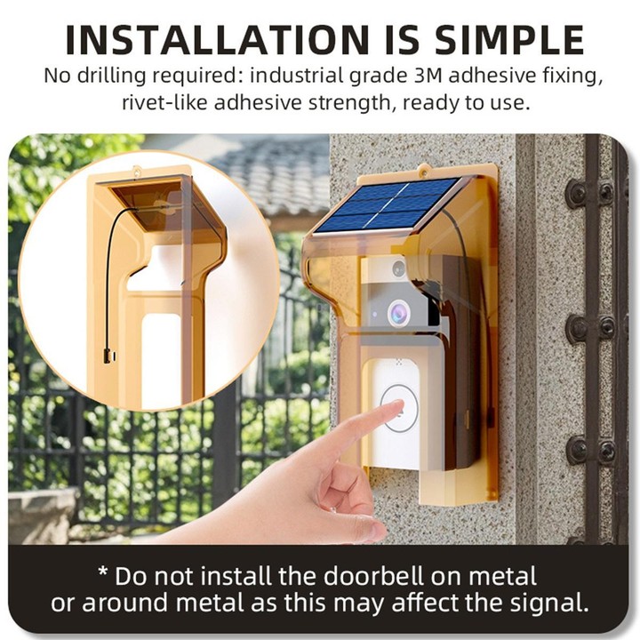 HC-001 Solar Rain Cover for U9 Visual Doorbell(Brown)