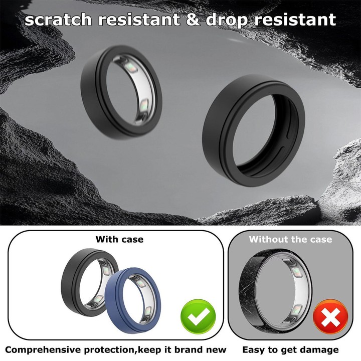 xDfind For Oura Ring5 Smart Ring Silicone Cover, Size:S(Dark Blue)