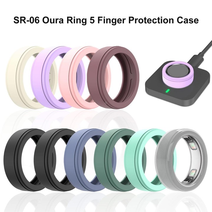 xDfind For Oura Ring5 Smart Ring Silicone Cover, Size:S(Dark Blue)