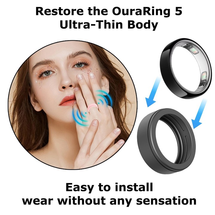 xDfind For Oura Ring5 Smart Ring Silicone Cover, Size:M(Starlight)