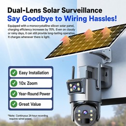 1080P HD Dual-Lens Smart Solar Energy Surveillance Camera without Memory Card, Type:4G European Version