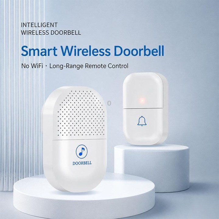 XY-802 Smart Home Wireless Doorbell 433Hz Elderly Wireless Elderly and Patients Emergency Call Button, Power Plug:US Plug(White)