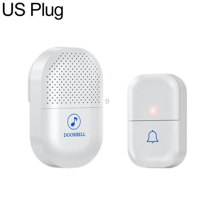 XY-802 Smart Home Wireless Doorbell 433Hz Elderly Wireless Elderly and Patients Emergency Call Button, Power Plug:US Plug(White)