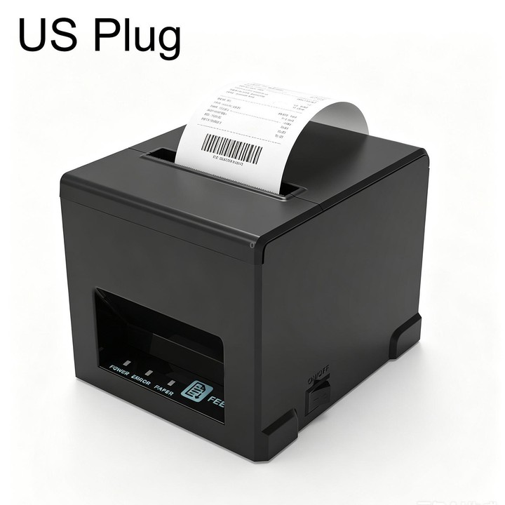 POS-8390 80mm Thermal Receipt Printer, Plug:US Plug(Black)