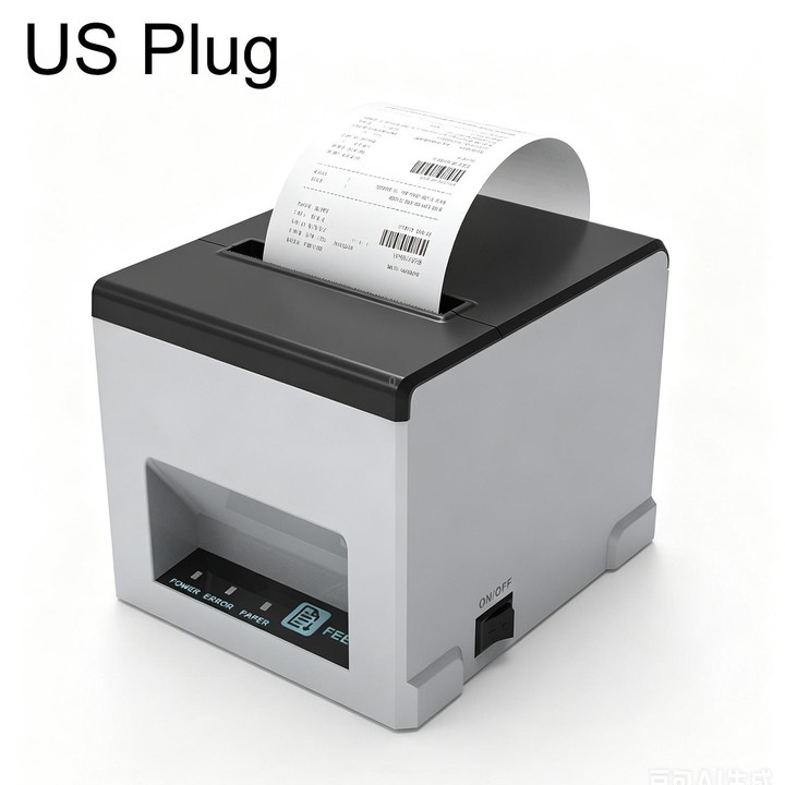 POS-8390 80mm Thermal Receipt Printer, Plug:US Plug(Grey)