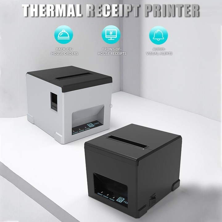 POS-8390 80mm Thermal Receipt Printer, Plug:AU Plug(Black)