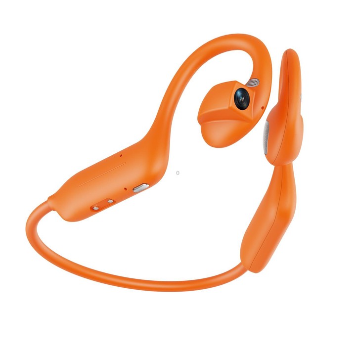 E12 Smart AI Headphones with 8MP HD Camera, Video Recording, Al Smart Voice Assistant(Orange)