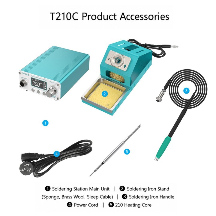 UYUE T210C Adjustable Constant Temperature Digital Display Soldering Station, Plug:EU Plug
