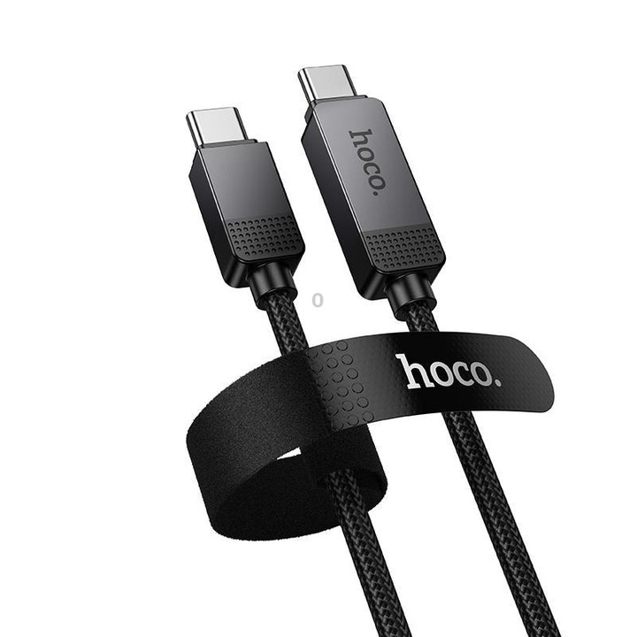 hoco U154 Matrix Type-C to Type-C 60W Digital Display Charging Data Cable, Length:1.2M(Black)