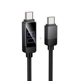hoco U154 Matrix Type-C to Type-C 60W Digital Display Charging Data Cable, Length:1.2M(Black)