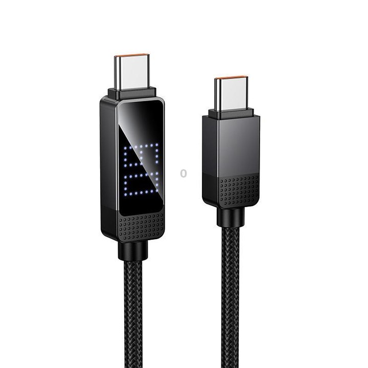 hoco U154 Matrix Type-C to Type-C 60W Digital Display Charging Data Cable, Length:1.2M(Black)