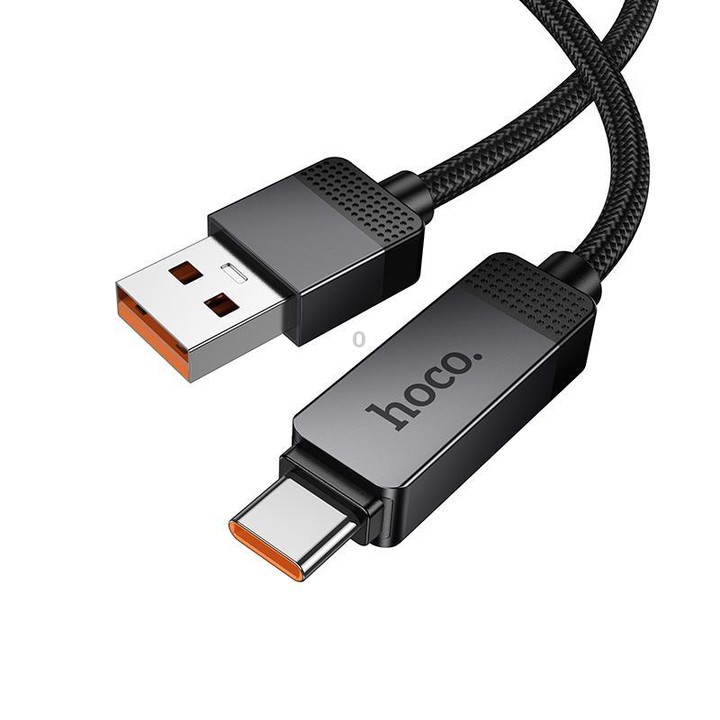hoco U154 Matrix USB-A to Type-C 100W Digital Display Charging Data Cable, Length:1.2M(Black)