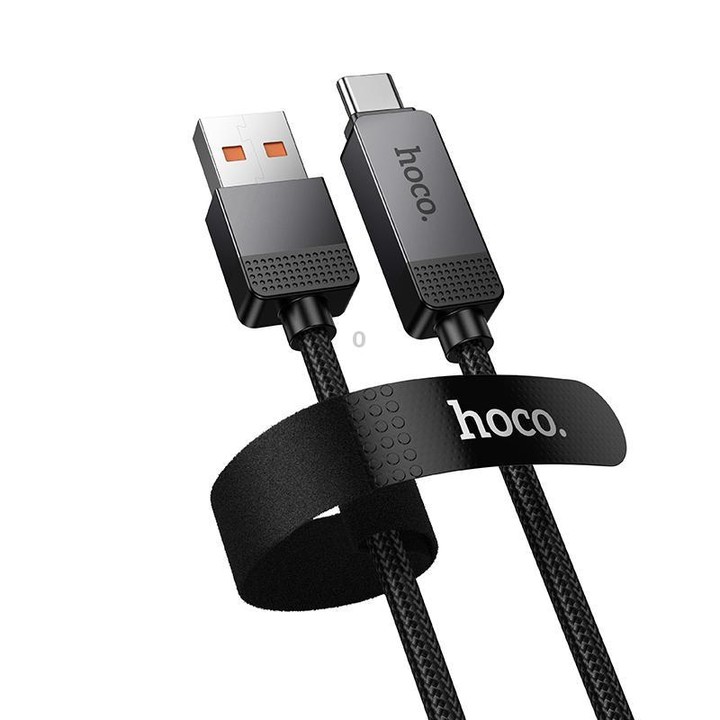 hoco U154 Matrix USB-A to Type-C 100W Digital Display Charging Data Cable, Length:1.2M(Black)