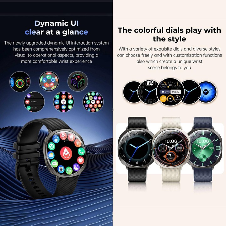 M301 Smart Watch, 1.32 inch AMOLED Screen, Heart Rate, Blood Oxygen, Blood Pressure, Women Health, Voice Assistant(Black)