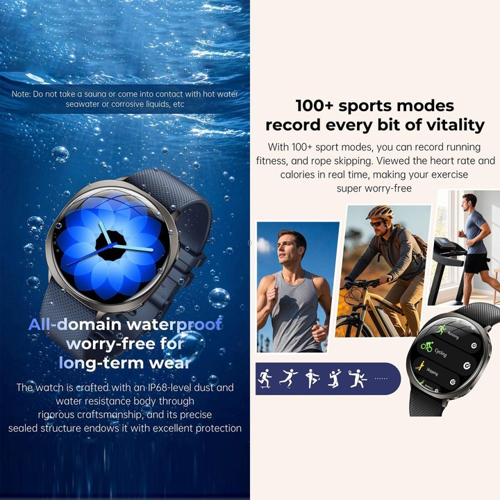 M301 Smart Watch, 1.32 inch AMOLED Screen, Heart Rate, Blood Oxygen, Blood Pressure, Women Health, Voice Assistant(Black)