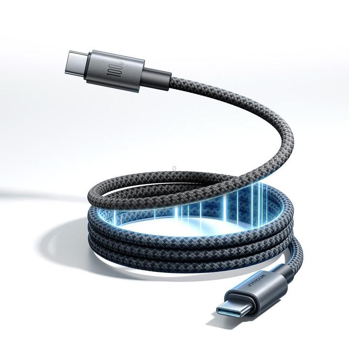 JOYROOM S-A65 MagEase Series 1.2M Magnetic Self-Winding Charging Data Cable, Port:Type-C to Type-C(Black)
